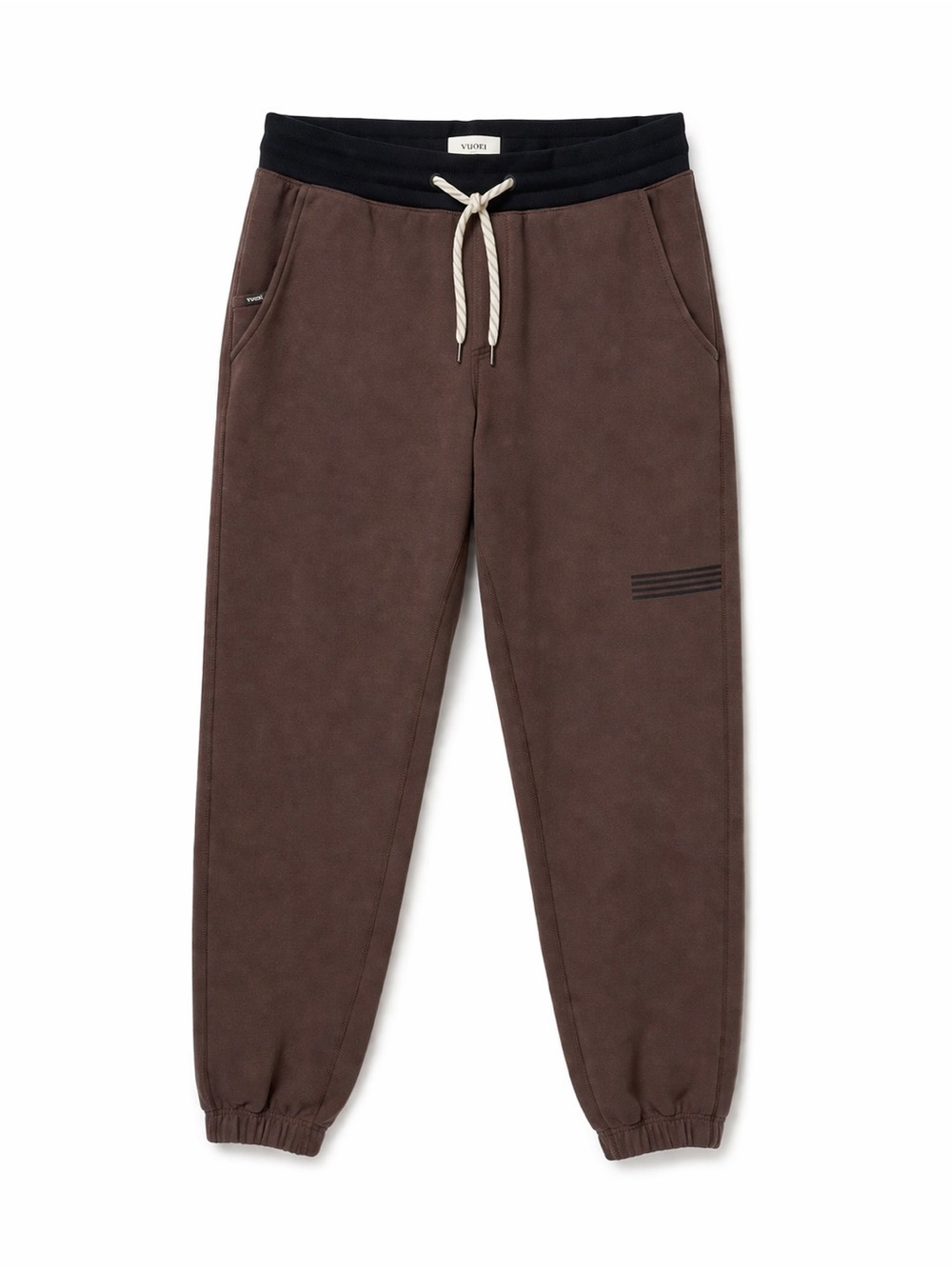 Vuori Brown Joggers with Black Waistband and Drawstring